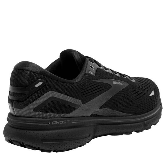 BROOKS WOMEN'S GHOST 15 NEUTRAL RUNNING SHOES BLACK BLACK EBONY 5.5 D WIDE - Picture 4 of 5